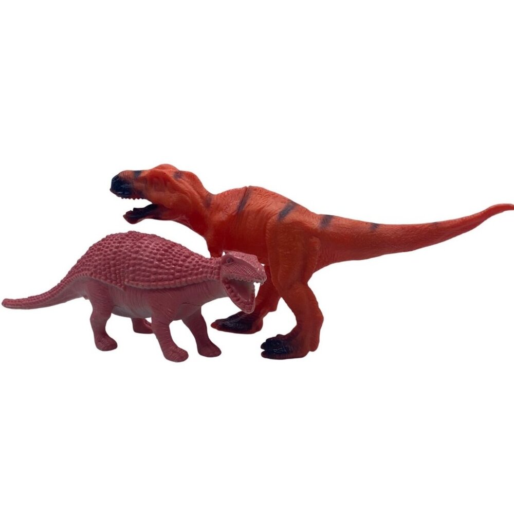 Dinosaur Toy Figures Set:‎ T-Rex & Ankylosaurus Lot of 2 Plastic Educational